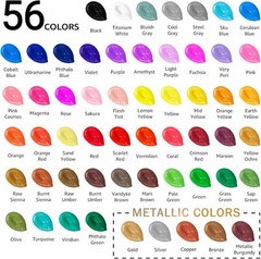 ABEIER Acrylic Paint Set, 56 Colors 2 Fl Oz (Pack of 56), 56colors