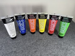 Liquitex Basics Acrylic Paint Lot 6 Artist Colors Mixed Media Used
