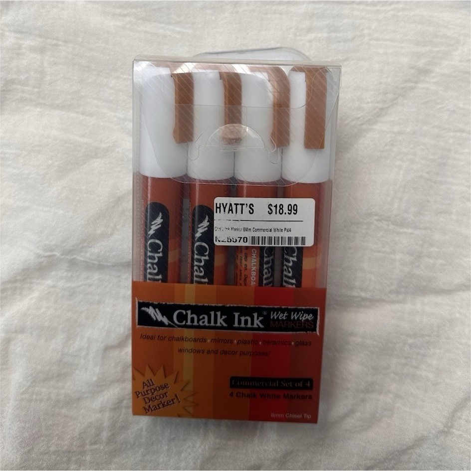Chalk Ink Commercial 4 Set White Chalk Markers 4-Pack