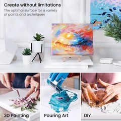 Stretched Canvas 5 X 7 Inches Pack Of 12 Blank White Canvas For Painting For Acr