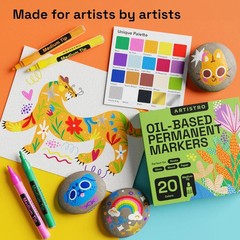 20 Oil-Based Permanent Paint Markers – Medium Tip Markers for Tire, Wood, Rock