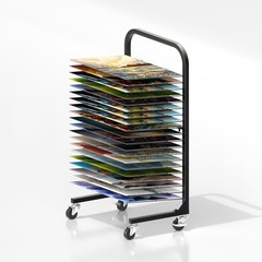 ztysn 20 Shelf Art Drying Rack for Classroom – Art Storage Organizer Rack wit…