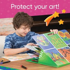 My Art Place Expandable Color-Tabbed Portable Art Storage Portfolio with Deco…