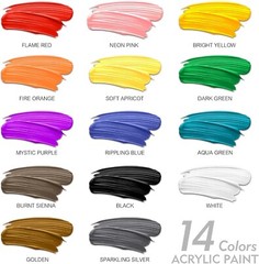 33.8oz Acrylic Paints 14 Colors with Pump – Perfect for Artists & Beginners