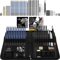 40 Piece Premium Drawing and Sketching Set with Tutorial | for Artists, Profe…