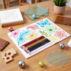 Peel-Off Wax China Marker Set – 9 Assorted Colors Art Pencils