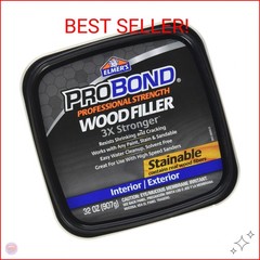 Elmers ProBond Professional Strength All Purpose Wood Filler, 32 Ounce Tub, Inte
