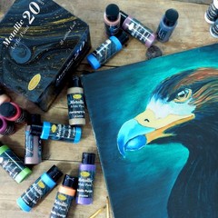 HissiCo Metallic Acrylic Paint Set of Premium 20 Colors, Professional Grade M…