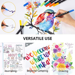 Nicecho Art Markers Dual Brush Pens for Coloring, 60 Artist Colored Marker Set,
