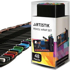 Coloring Pencils Wrap Set with Vivid Colors – 47-Piece Artist Grade Drawing & Sk