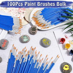 100Pcs Paint Brushes Bulk Small, for Kids Fine Set Detail Classroom Model Can…