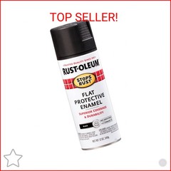 Rust-Oleum 7776830 Stops Rust Spray Paint, 12 oz, Flat Black