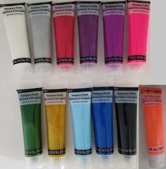 Tempera Paint Paints Bright & Glitter Colors 2 oz/Tube, Select: Color