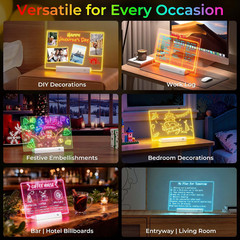 LED Drawing Board with Remote Control,Rechargeable Glow Doodle Light up Drawing