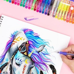 Gel Pens 33 Color Gel Pen Fine Point Colored Pen Set with 40% More Ink for Adult