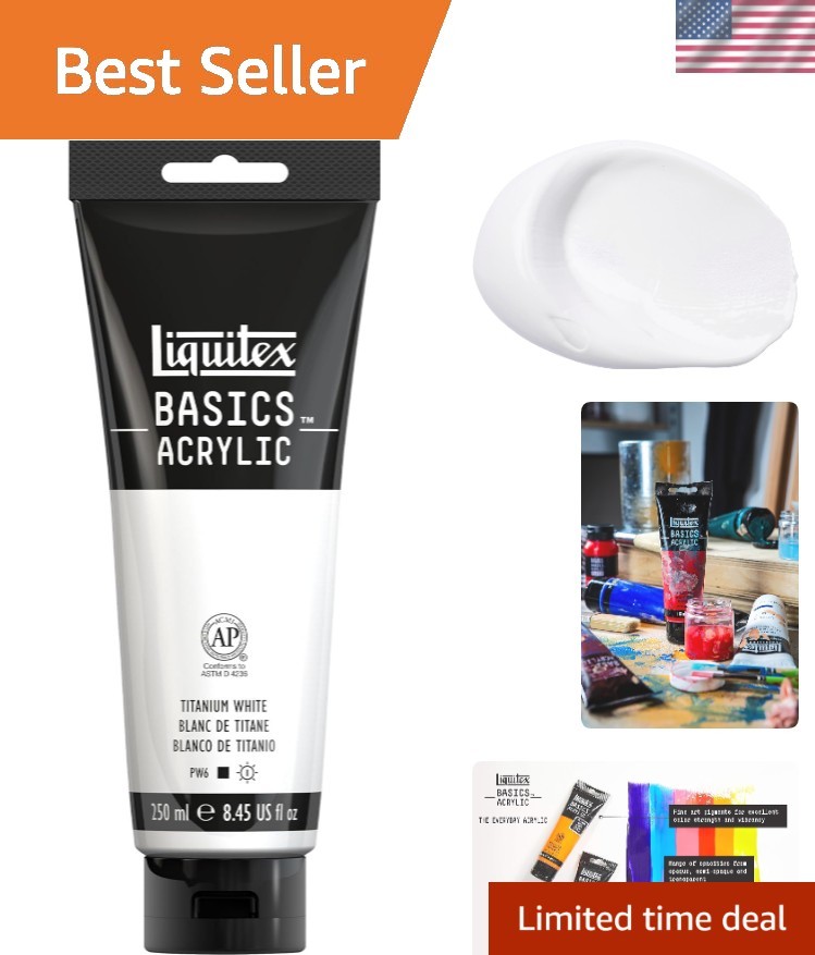 BASICS Acrylic Paint, 250ml 8.5-oz Tube, Titanium White