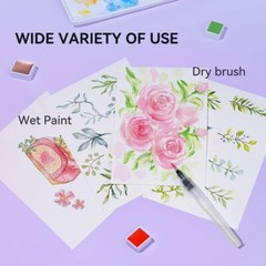 MeiLiang Watercolor Paint Set 36 Colors+12 Glittery Colors With Watercolor Brush