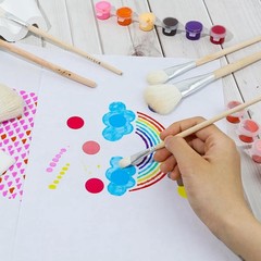 14 Pcs Mop Brush for Acrylic Painting Gilding Brush Versatile Mop Brushes4157
