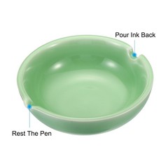 4.1″L x 1.4″ W Ink Dish Plate for Chinese Calligraphy, Ink Holder, Green,1 Pcs