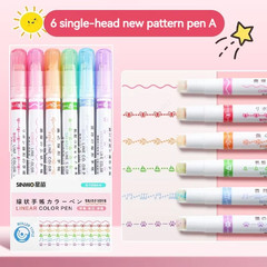 Kawaii 6Pcs Flower Highlighter Set – Cute Roller Tip Markers for School & Gifts