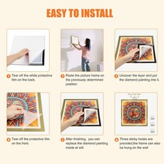 GHHKUD Upgraded 2Pack Diamond Painting Frames, Frames Mittel, 30x30cm-Gold