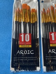 4 Sets -Premium Assorted Artist Paint Brushes Set, 10 Pieces In Each Set, Aroic