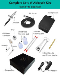 Airbrush Kit with Air Compressor, 40 48 PSI High Pressure Air Brush Non-Clogging