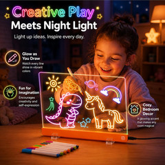 16-Inch LED Drawing Board for Kids | Light Up Doodle Board Glow Drawing Tablet |