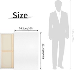 Large Canvas for Painting 2 Pack 30×40 White Pre Stretched Canvases Fivefold