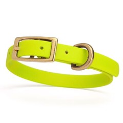Dog Pet Collar with Brass Hardware Size XS W 1/2” L 9” – 12” Safety Yellow