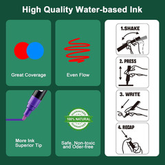 SILENART Liquid Chalk Markers – 8 Vibrant Colors – Chalkboard Markers for Blackb