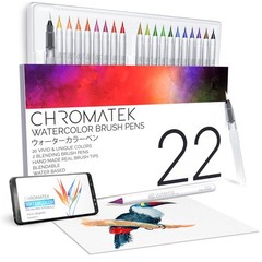 22 Watercolor Pens Set | 2 Aquapens & 20 Unique Colors | Brush Pens | Easily …