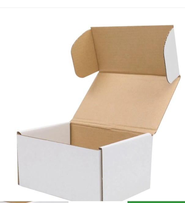 50 Corrugated Paper Boxes 6x4x2 “(15.2 * 10 * 5cm) White Outside and Yellow Insi