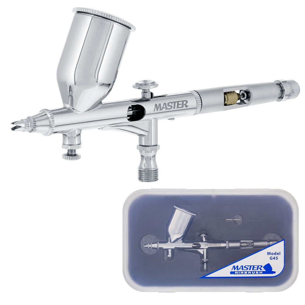 MASTER Elite 1/2oz Cup 0.2 Fine Detail Dual-Action Gravity AIRBRUSH Auto Paint