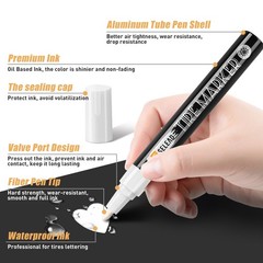 SELEAD Tire Marker White – 8 Pack Paint Pens for 1 Count (Pack of 8), 8white