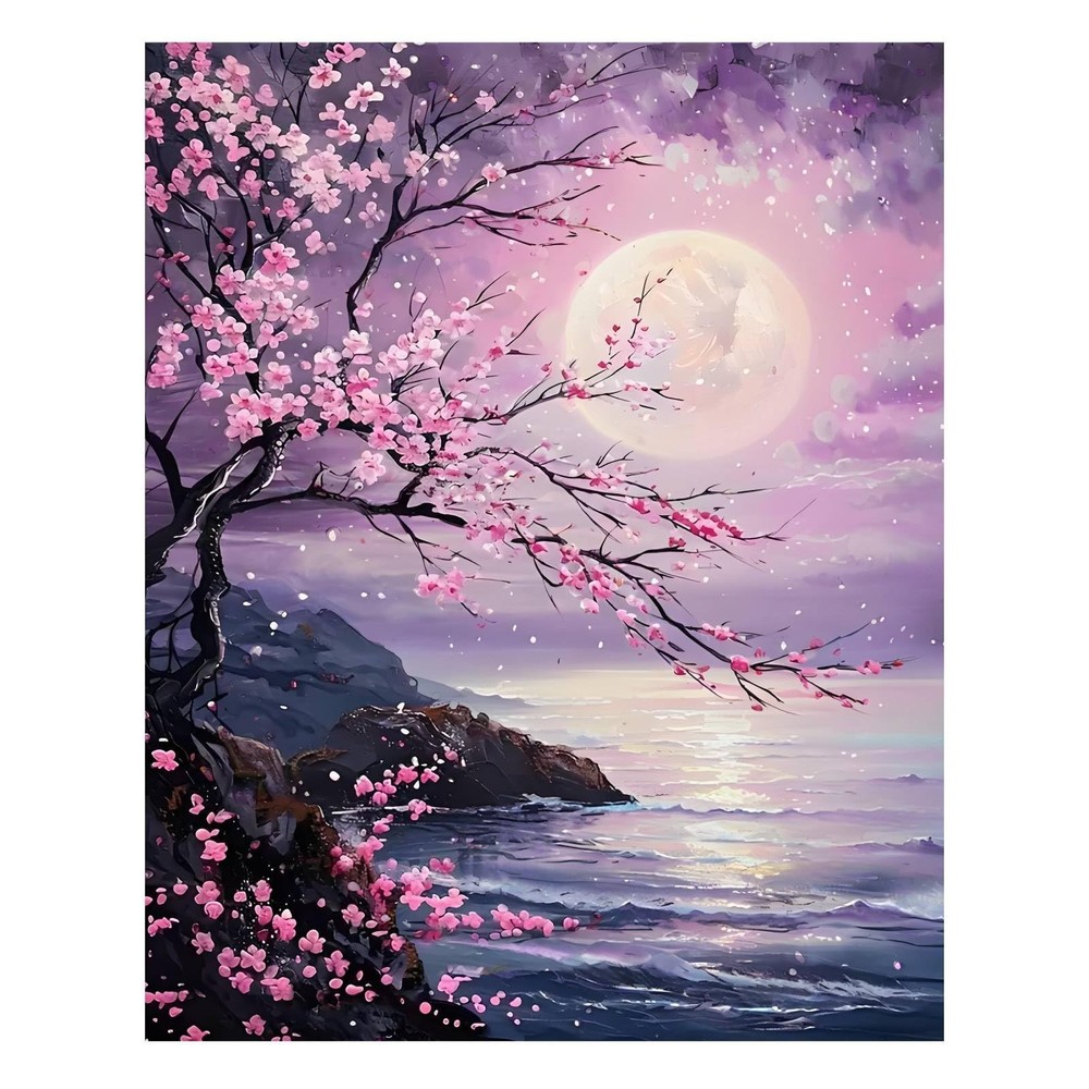 bleihum Paint by Numbers Kit Adults, Cherry Blossom Adult Paint by Number Kits